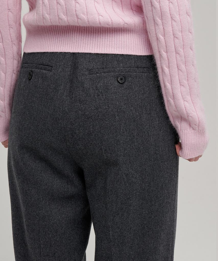 MUSINSA STANDARD WOMAN Женские шерстяные фланелевые свободные зауженные брюки [Средне-серый]