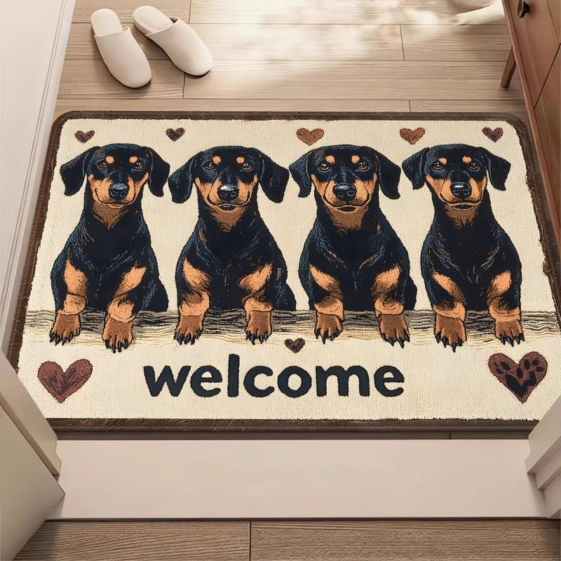 Funny Frenchie Floor Mat You Will Never Be Alone Text Welcome Doormat for Living Room Balcony Bedroom Entrance Area Carpet