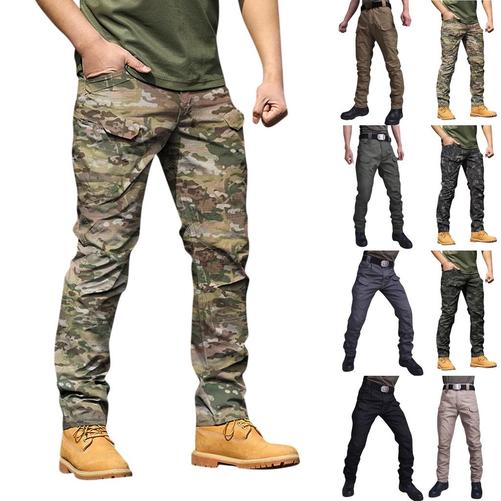 (Qunide) Pants Camouflage Pants Overalls Multi-pack Wear-resistant IX7 Training Pants