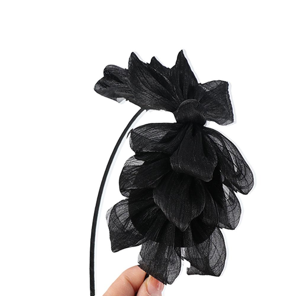 Женская кружевная повязка на голову с большим бантом, аксессуары для волос, обруч для волос, ободок