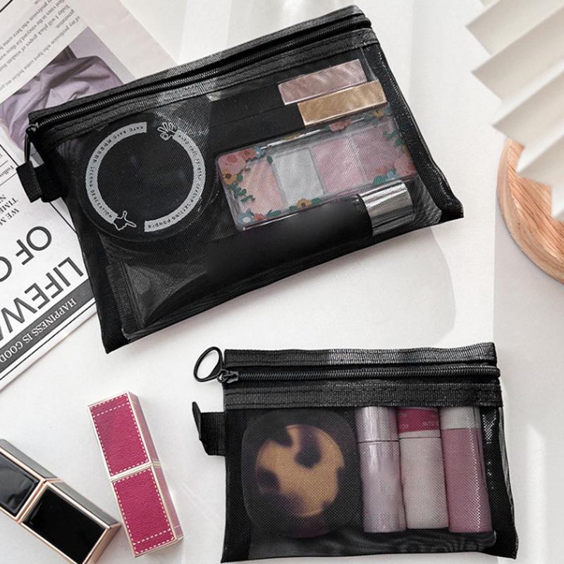 Large Capacity Portable Outdoor Travel Makeup Bag Transparent Mesh Storage Washing Bag Home Organization Tote Bag