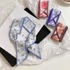 Long Silk Scarf Atmosphere Flower Small Fresh Headscarf Headband Multi-functional Binding Bag Streamer Decorative Belt