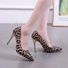 Большой размер туфли на высоком каблуке острый тонкий каблук сексуальный леопардовый принт туфли на высоком каблуке женская обувь размер 43