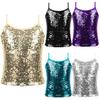 Детские блестящие топы на тонких бретельках для девочек, расшитые пайетками, майка без рукавов для танцев на сцене