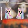2D Flat Halloween Ladies Earrings Colorful Ghost Acrylic Earrings Fashion Modern Style Holiday Party Halloween Jewelry Gifts