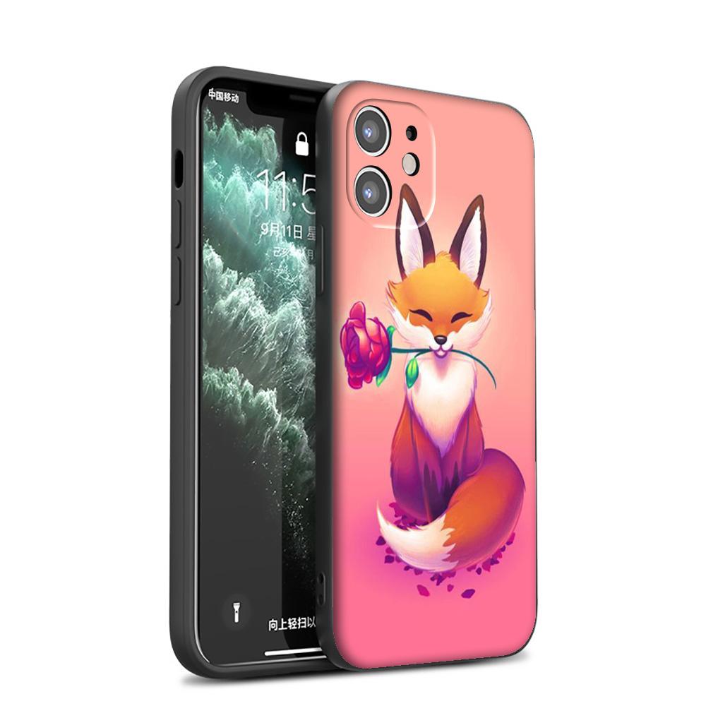 GX110 Kawaii Cute Fox силиконовый мягкий чехол для iPhone 13 12 Mini 11 Pro XS Max XR X 8 7 6 6S Plus 5 5S SE 2020
