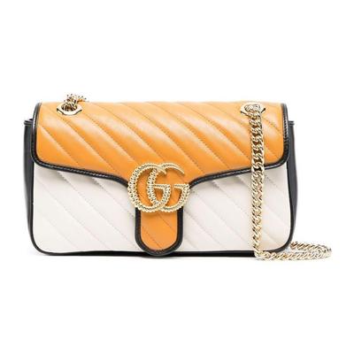 Женская сумка через плечо GG Marmont Colorblock из стеганой кожи с узором «шеврон», с золотой фурнитурой, для повседневного использования