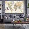 The World Political Map Retro Non-woven Canvas Painting Wall Art Poster Classroom Home Decor Children School Supplies