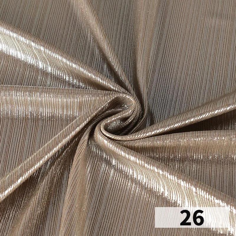 1x1.45 Meter Metallic Gliter Soft Fabric Shiny Gold Silver Fashion High Stretch Bright Silky Cloth for Diy Sewing Dress Fabrics