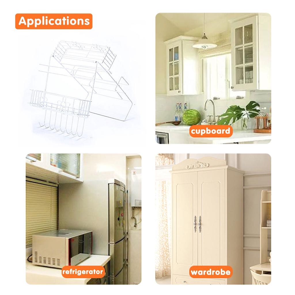 Полки для хранения, многофункциональный держатель на боковой стенке холодильника, крючок, контейнер для хранения холодильника, кухонный органайзер, инструменты