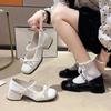 Beige Retro Light Mouth Mary Jane Single Shoes Women's Summer 2025 New Versatile Skirt Thick Heel Cool Single Shoes