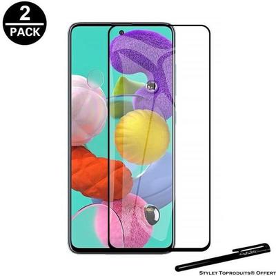 Защитная пленка - Toproduits® - Samsung A51 - Закаленное стекло - 2 шт. - Изогнутые черные края