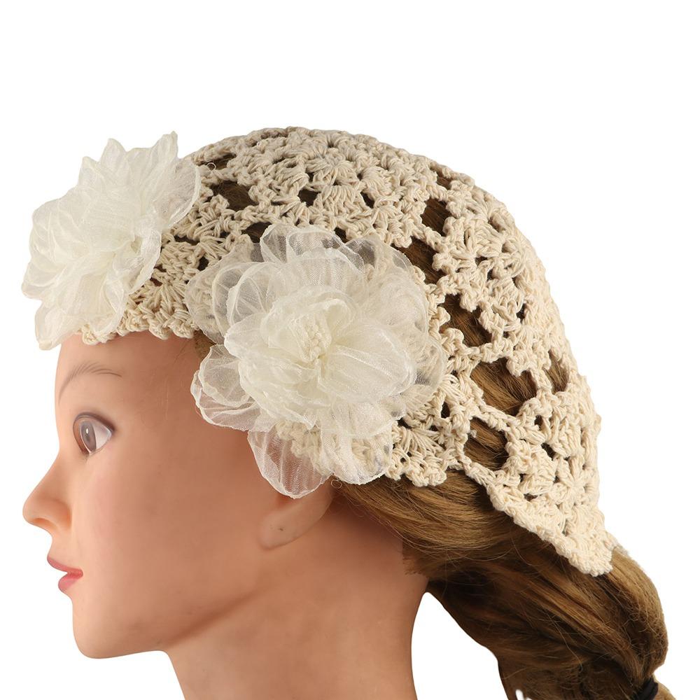 Elegant Crochet Hollow Flower Knitted Hat Hollow Out Knit Cap Casual Warm Beanies Hat  Outdoor