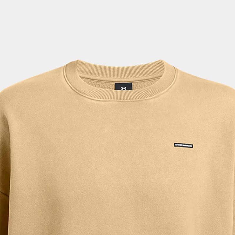 Under Armour Icon Crew Neck Удобная толстовка с длинным рукавом Мужская толстовка Светло-коричневая 1386553-263
