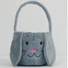 Decorative Basket Bunny Easter Basket Soft Fluffy Long Ear Plush Basket Portable Large Capacity Easter Bucket Easter Egg Hunt