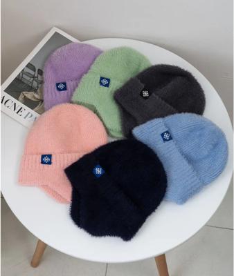 Зимняя теплая бархатная шапка, вязаная шапка из пряжи, теплая шапка для велоспорта на открытом воздухе