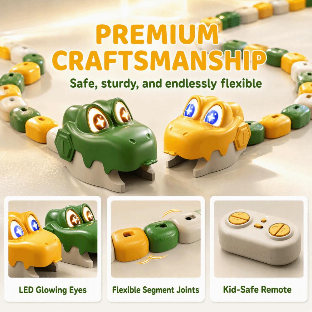 Rechargeable RC Snake Car Toy Magnetic Greedy Snake Car Vehicle Toy Magnetic RC Car Kids Gift