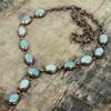 Ожерелье из амазонита, ожерелье из электроформированной меди, ожерелье с регулируемой цепочкой, красивые медные украшения, ожерелье из драгоценных камней ручной работы, свадебные подарки