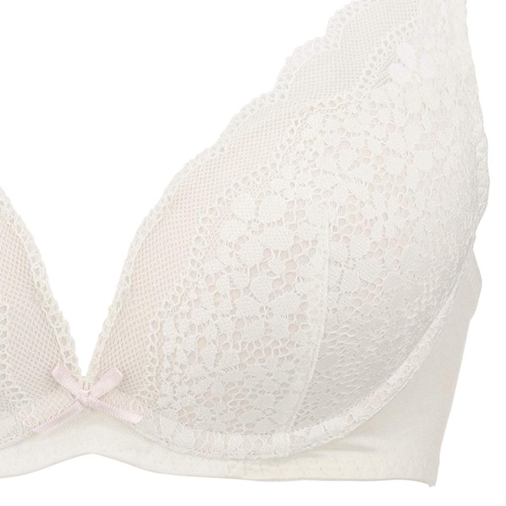 BY Dream Bra Deep V Bra Shorts Set Daisy Lace M015 D75M Size [AMOSTYLE Triumph] & (White)