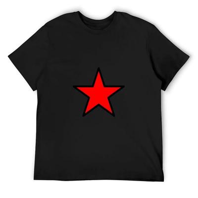 Футболка Red Star с черной окантовкой летняя одежда лето 2025 забавная футболка хлопковая одежда мужская футболка