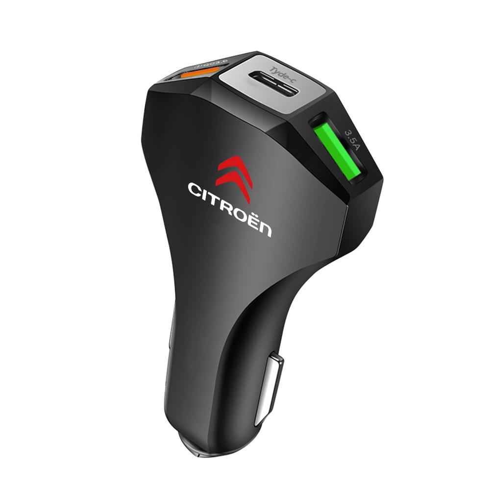35W Car 3USB Pd Fast Charging Cigarette Lighter Type-C For Citroen Celysee C6 C3 C5 C1 C2 C4 Aircross Picasso Cactus Saxo Grand