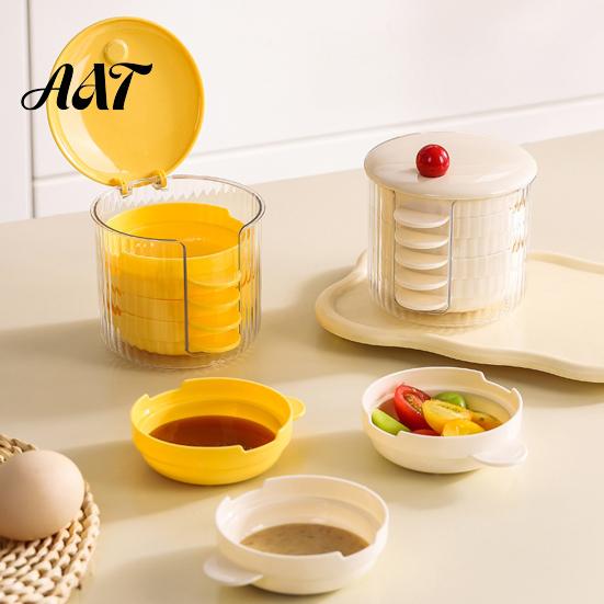 Dust Proof Spice Container Stackable Seasoning Box Set with Chopstick Holder, Kitchen Condiment for Salt Multipurpose Dipping Dish Sugar Pepper,