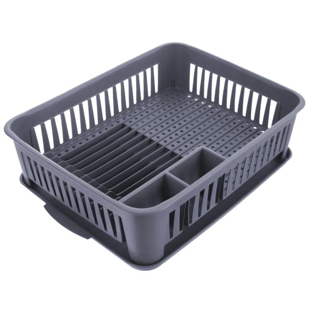 Gray dish drying rack 43.5x32x12 cm