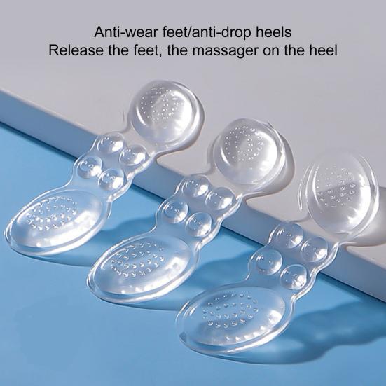 1 Pair Heel Silicone Pads Non-slip Anti-wear Transparent Adhesive Soft Relief Pain Foot Care Women Men Invisible Heel Insole Stickers