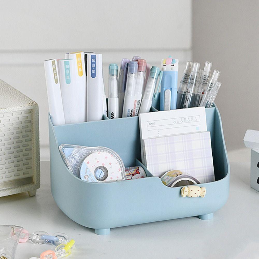 Многофункциональный держатель для ручек Пластиковый настольный органайзер Простой резервуар для хранения Подарок