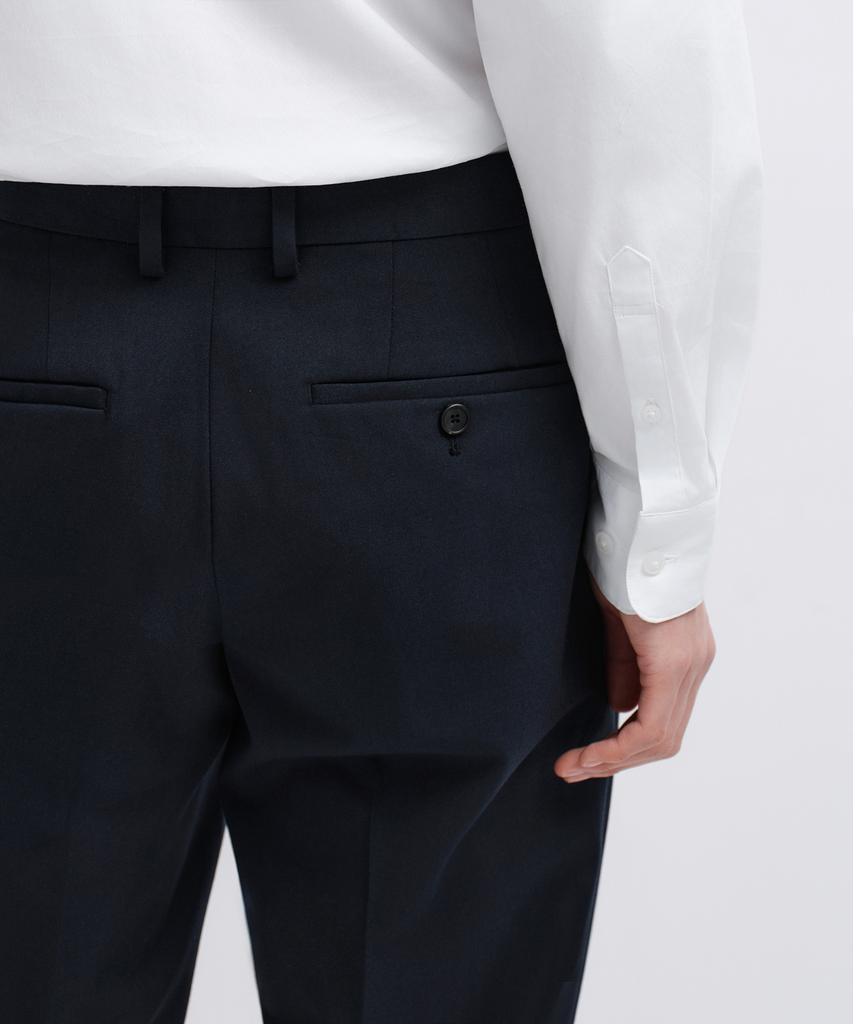 MUSINSA STANDARD Semi-Wide Hidden Banding Slacks [Navy]