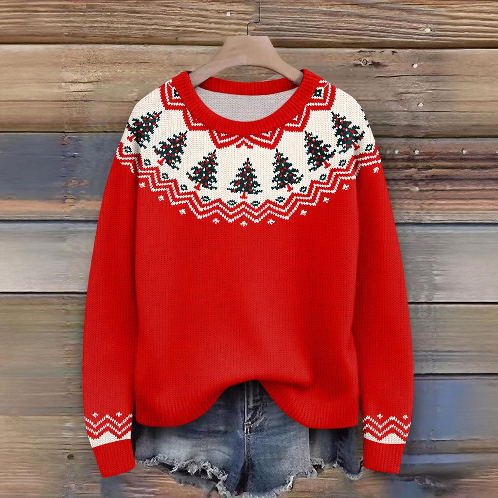 Women'S Christmas Sweater Cute Fun Christmas Sweater Fall And Winter Long Sleeve Knitted Sweater