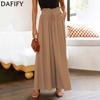 Women's Fashion Casual Solid Color Print High Waist Trousers Pants & Capris