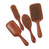 Большая красная сандаловая массажная щетка-лопатка с воздушной подушкой - Ручка из массива дерева, Гладкая массажная расческа для волос для домашнего использования