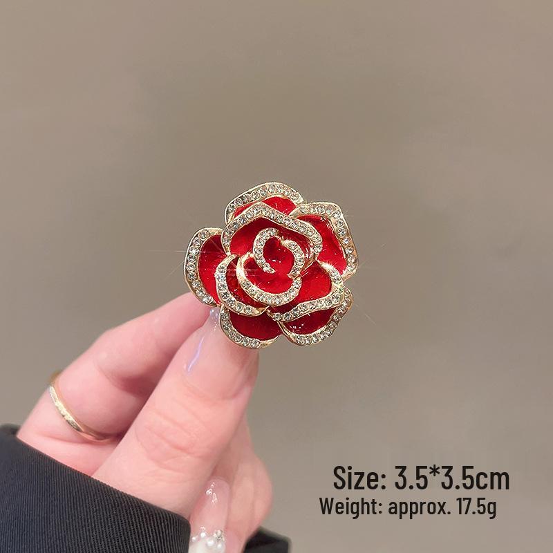 Exquisite Butterfly & Rose Camellia Brooch - Elegant Flower Corsage for Women's Suit Coats