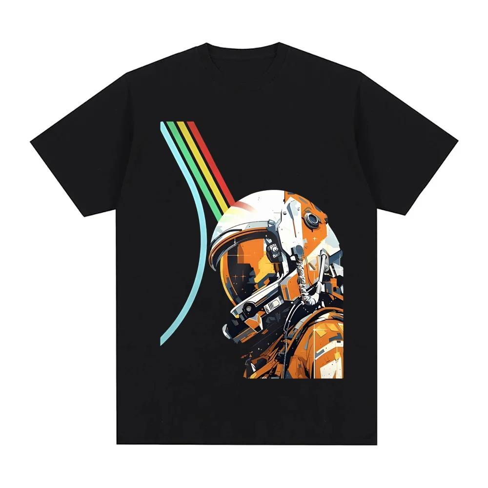 Vintage Astronaut Illustration TShirt 2026 New Style Game Graphic Print 100 Cotton Crew Neck Soft HighQuality Comfortable