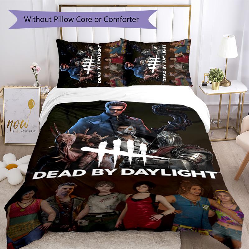 Dead by Daylight 3pcs Bedding Set Duvet Cover Closure Includes 1 Duvet Cover & 2 Pillowcases for All Seasons Bedroom Home Dorm Decor