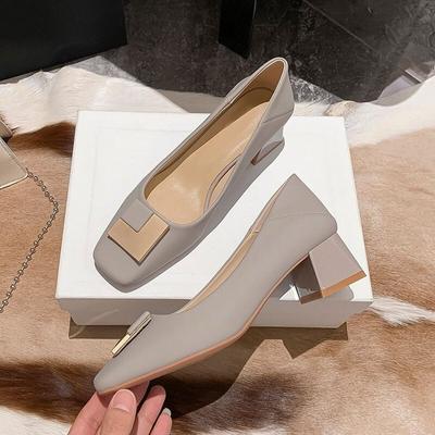 Модные женские туфли на высоком каблуке, элегантные туфли для офиса, брендовые женские туфли на среднем квадратном каблуке 5 см