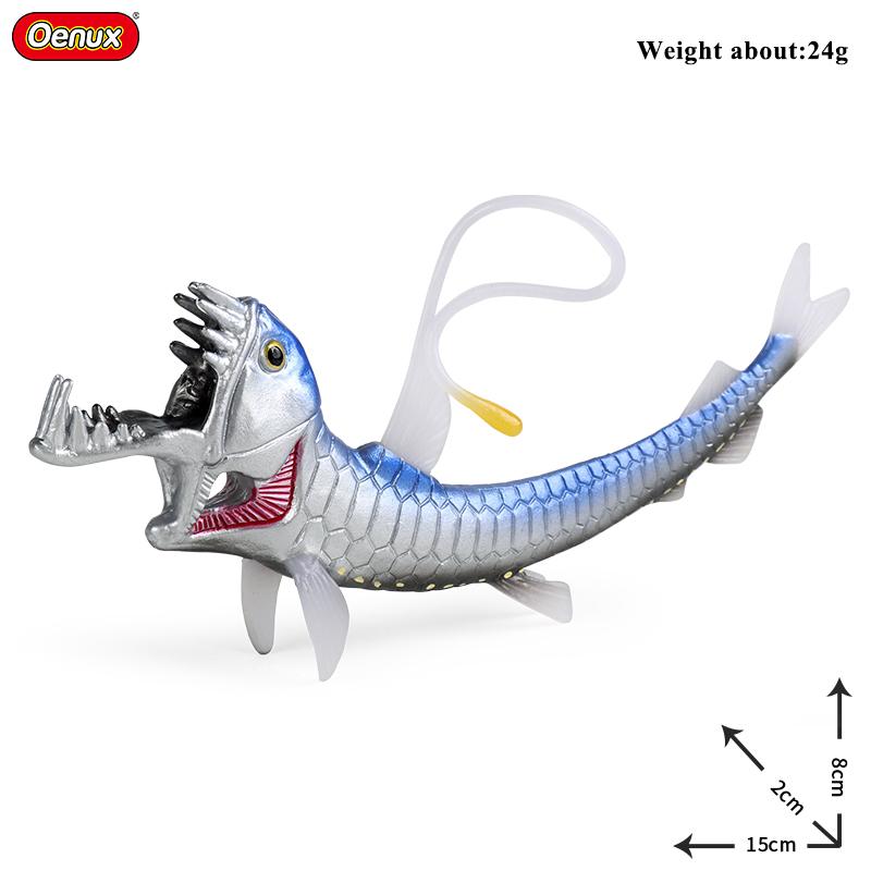Oenux Модель Морские Животные Фигурки Экшн Океанские Рыбы Парусник Окунь Групер Лосось Фигурки для Аквариума ПВХ Обучающая Детская Игрушка