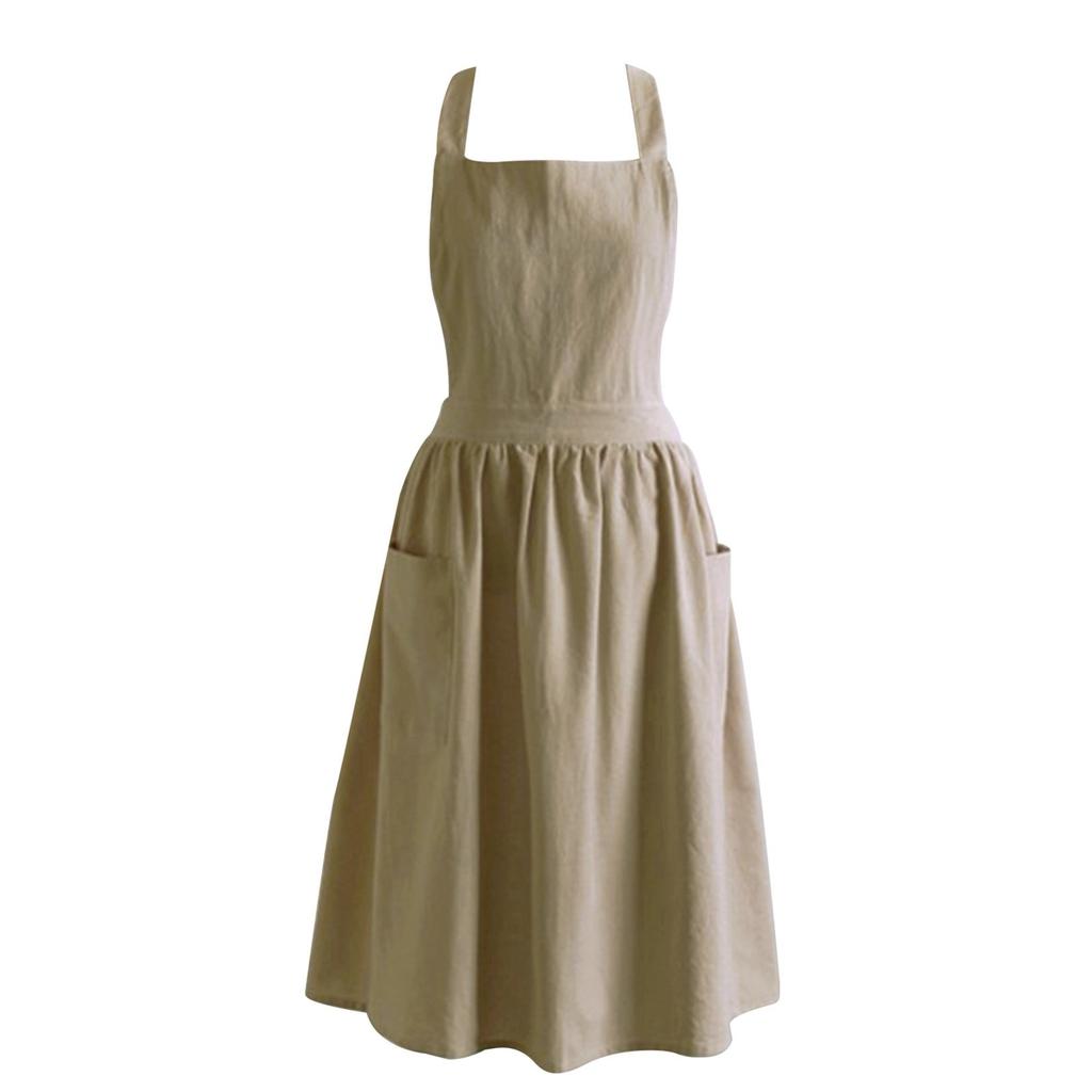 Soft Cotton Kitchen Cooking Apron With Cross Back For Cooking Catering Work Commercial Restaurant The Size Can Be Customized