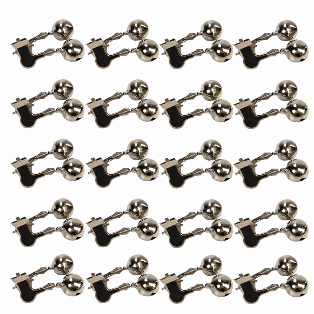 20/50PCS Clip On Fishing Rod Alarm Bells Double Spring Clip Bite Alarm Bells Outdoor Fishing