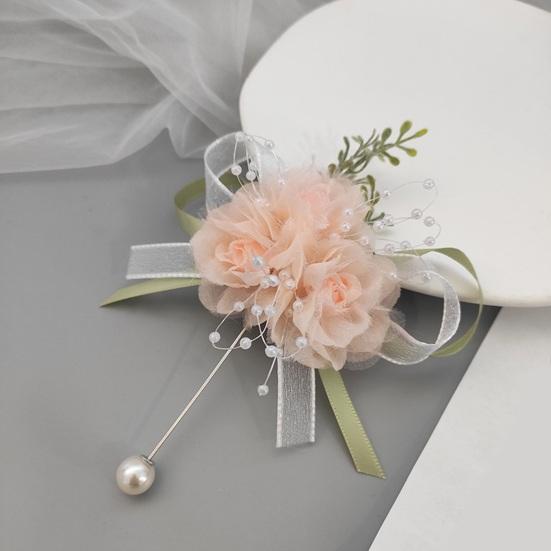 Свадебный браслет в лесном стиле с цветочным бантом из искусственного перала с кисточкой на груди поддельный цветочный декор на запястье