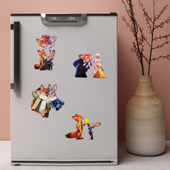 Вращающийся магнит на холодильник Лиса Кролик Акриловый Мультяшный Персонаж Животное Магнит на холодильник Украшение для дома Офиса Кухни Подарок для фанатов кино