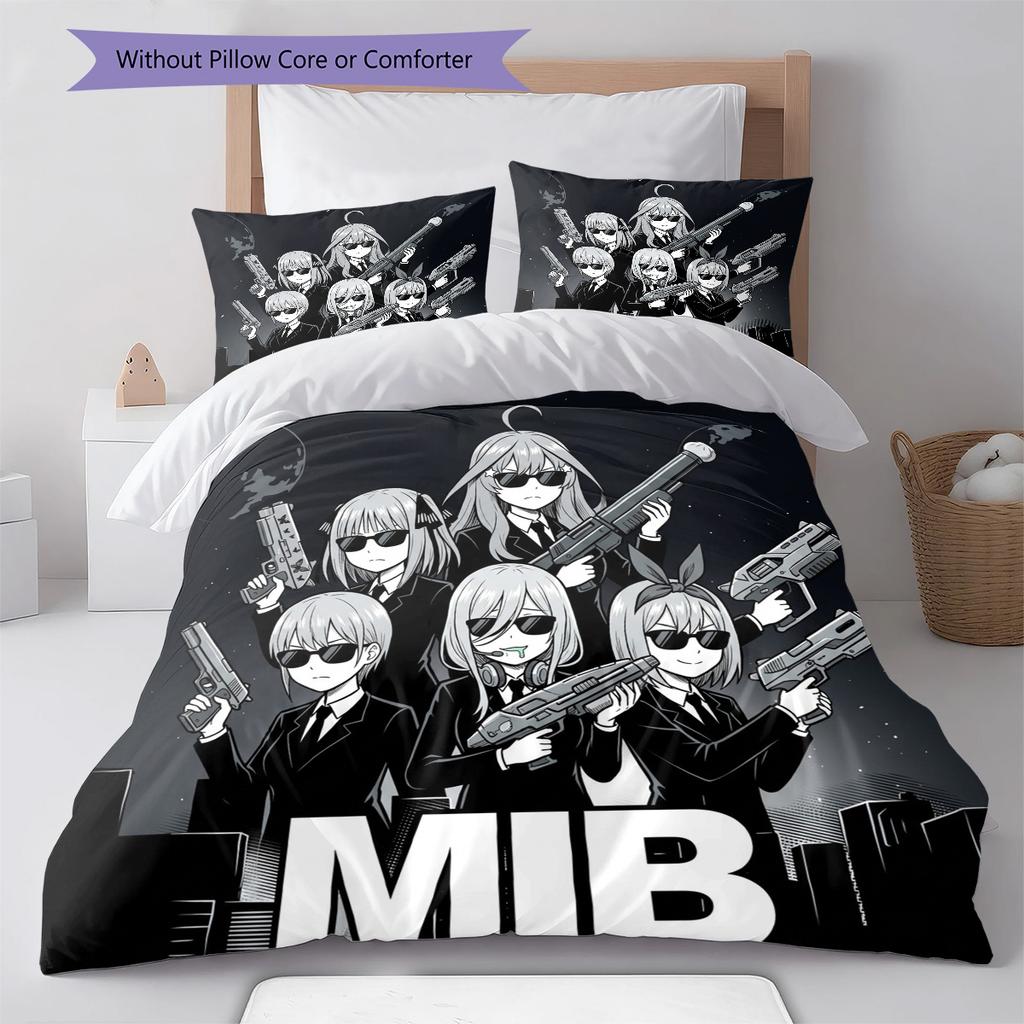 The Quintessential Quintuplets Pattern Bedding Quilt Set Quilt Cover Pillowcase Home Birthday Gift(1 * duvet cover + 2 * pillowcase, without core)
