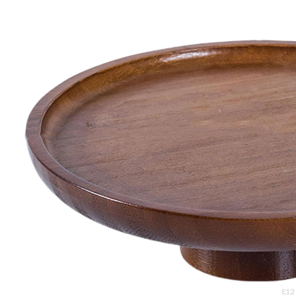 Wood Cake Stand Appetizers Fruit Plate Bamboo Serving Tray Cupcake for Pastries Celebration