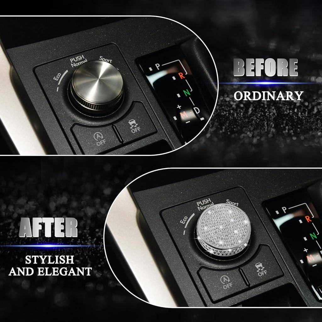 Крышка кнопок центральной консоли TOMALL Bling, совместимая с Lexus RX NX Крышка кнопки режима вождения Накладка на кнопку Crystal Speed ​​Накладка на кнопку переменной скорости