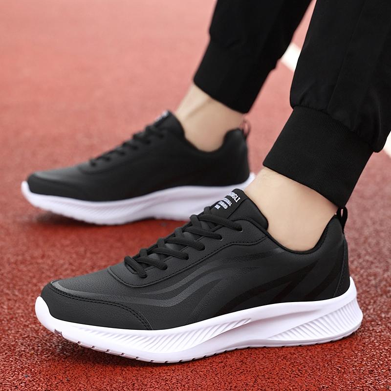 Fashion New Men Running Shoes Size 46 Male Sneakers Anti-slip Breathable Men's Walking Shoes Lace Up Soft Casual Shoes Lightweight Black