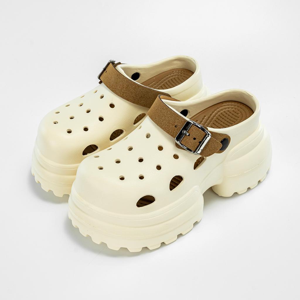 Женские сабо Нескользящие сандалии Тапочки из ЭВА с толстой подошвой Пляжная обувь Комфортная обувь для активного отдыха Увеличивающая рост обувь