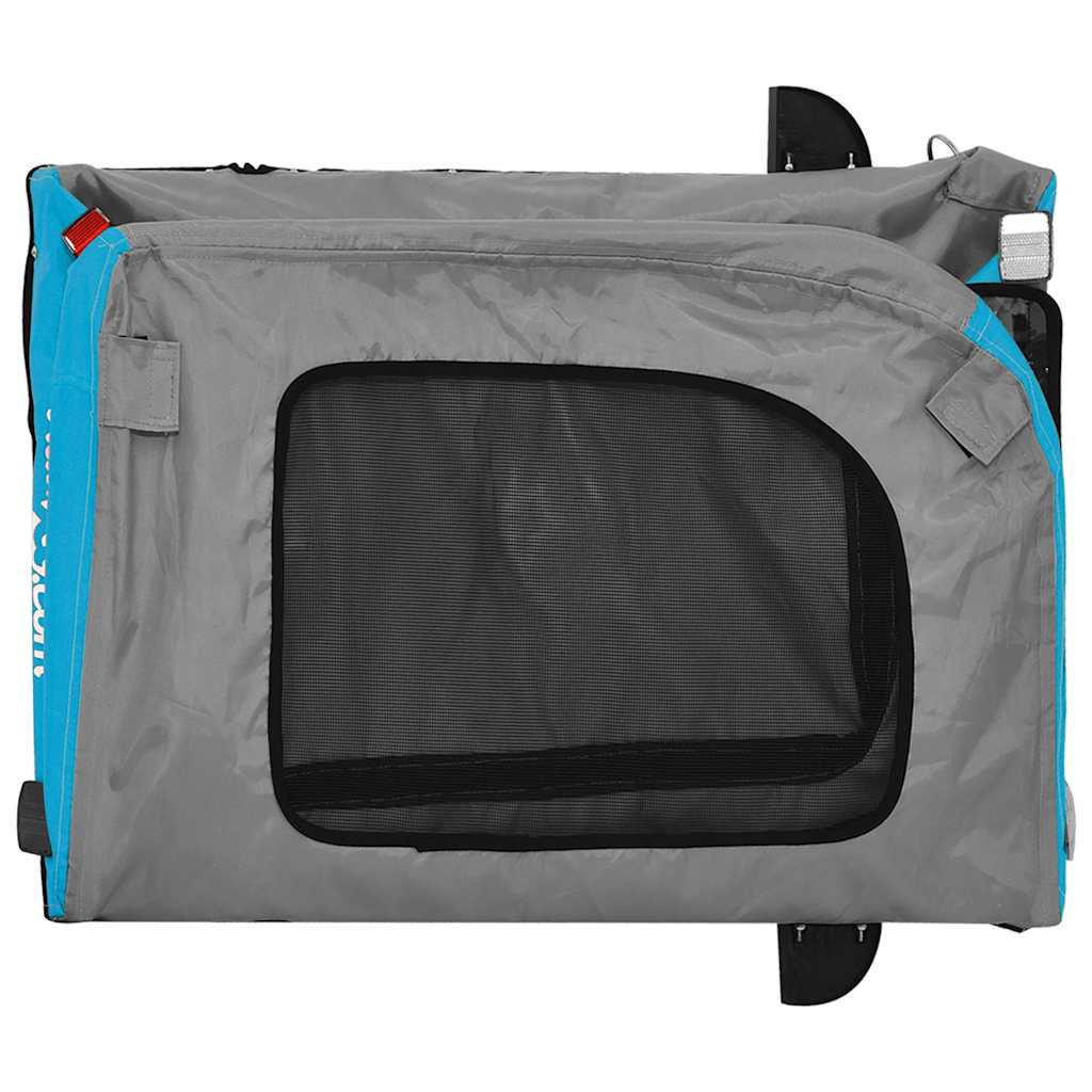 Bicycle Trailer for Dogs Blue and Grey Oxford Fabric and Iron