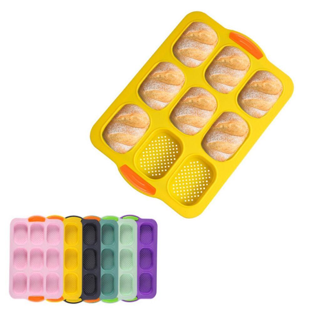 Non-Stick Silicone Cake Mold 9 Grids Hamburger Bun Mold Silicone Baking Pan Homemade Bread