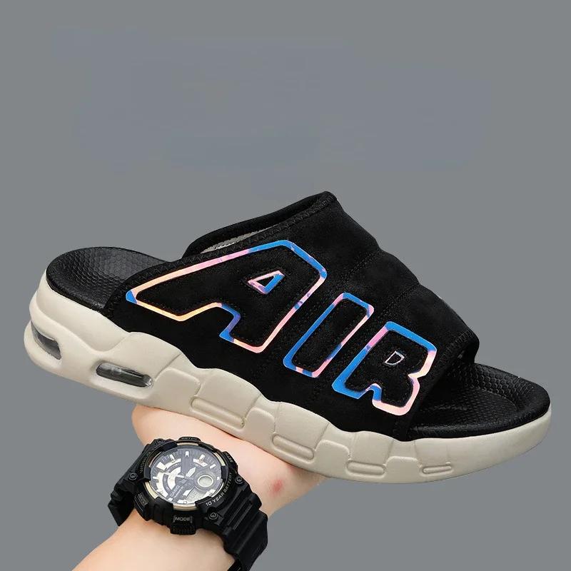 Fashion Graffiti Men's Summer Sandals Outdoor Thick Sole Versatile Beach Anti Slip Shoes Breathable Men's Designer Open-Toe Slippers